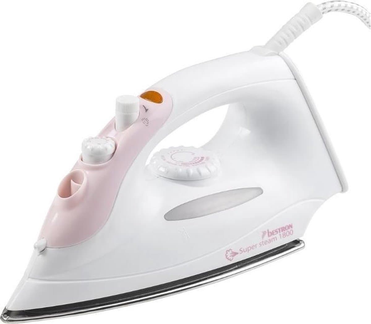 Bestron AEA6088P Super Steam Stoomstrijkijzer Roze/Wit — afbeelding 1