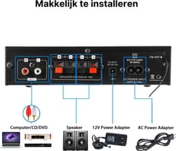 HIFI Bluetooth Power Amplifier | 400W | Versterker | Stereo Versterker | Mediaspeler — thumbnail 3
