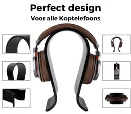 Koptelefoon Houder - Headset Stand - Headset Houder - Koptelefoon standaard - Hoofdtelefoon Houder - Headphone stand - WiseQ Zwart — thumbnail 2