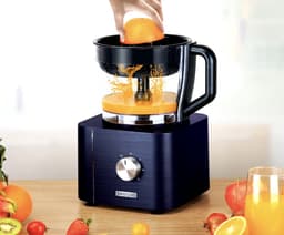 J&R Keukenmachine - Alles in 1 keukenmachine - Multifunctionele keukenmachine - Vleesmolen - Garde - Kneder - Shredder - Sinaasappelpers - Hakselaar - Blender - 1100W - Donkergrijs — thumbnail 5