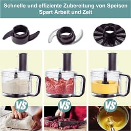 Multifunctionele Keukenmachine - 800W - 2L - 6-in-1 Keukenrobot - Voedselprocessor Met Hakmolen - Kneedhaak - Mixer - 3 Snelheden — thumbnail 1