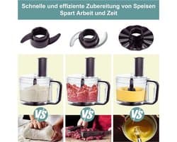Multifunctionele Keukenmachine - 800W - 2L - 6-in-1 Keukenrobot - Voedselprocessor Met Hakmolen - Kneedhaak - Mixer - 3 Snelheden