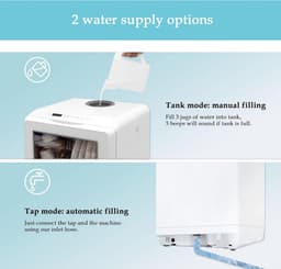 Mini vaatwasser - Compact apparaat - Snel schone vaat - Geen installatie nodig - 43x43x46 cm - Wit — thumbnail 5
