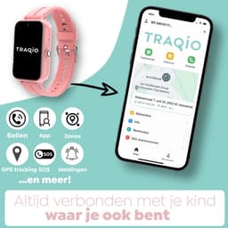 Traqio TRQ11 - GPS horloge kinderen - gps horloge kind - kinderhorloge bellen - veilig buiten spelen horloge kind - kinderhorloge met gps - kinderhorloge - Kinder smartwatch GPS - GPS horloge school - Roze — thumbnail 2