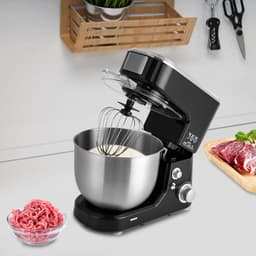 Keukenmachine - Mixer Standmixer - Bakken En Koken - Krachtige 1000W Motor - 5 Liter Kom - Zwart Zilver — thumbnail 2