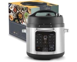 YOR® Multicooker - Multicookers - Zilver/Zwart - 34cm x 34cm x 31cm