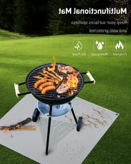 Grote Vuurvaste Grillmat van 87cm x 87cm, Hittebestendige Bescherming voor BBQ en Buitenkeuken, Waterdichte Barbecue Ondergrond voor Terrassen en Tuinen — thumbnail 4