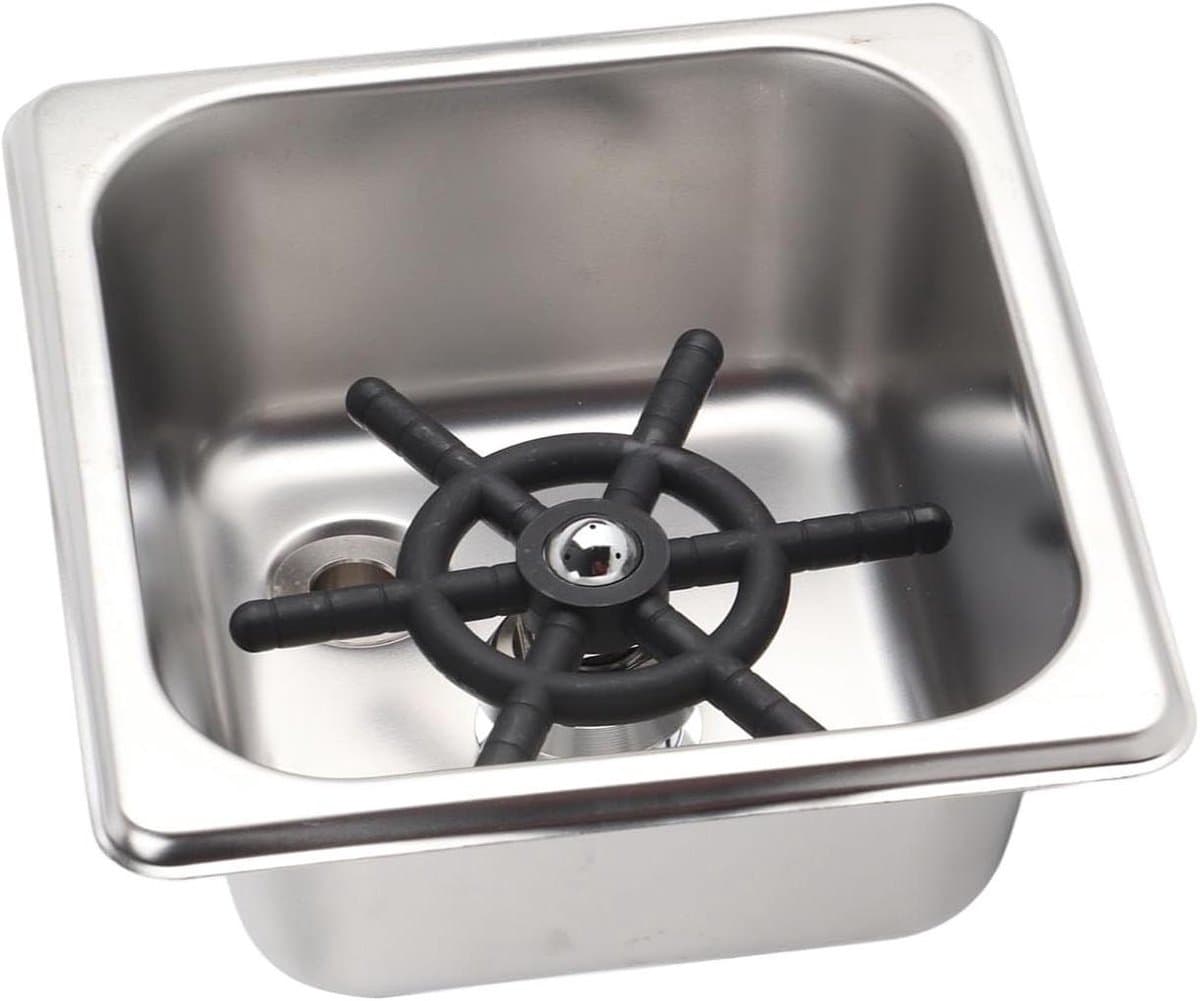 Automatische Glas Spoeler - Bekerspoeler Aanrecht - Snel Glazen Wassen - Hoge Druk Reiniging - 11.5cm Diameter - Zilverkleurig — afbeelding 1