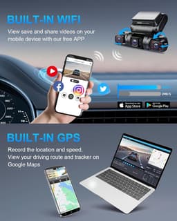 Dash Cam - Auto Camera - Rij Veilig - 4 Kanalen Opname - 1080p FHD - Zwart — thumbnail 2