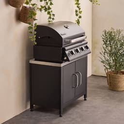 sweeek - Gasbarbecue met 4 branders om neer te zetten + buitenkeukenmodule van staal l80cm - grimaud — thumbnail 4