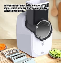 Elektrische Kaasrasp - Groentesnijder Rasp - Keukenbereidingen Versnellen - 3-in-1 Functionaliteit - 14x16x29cm - Wit — thumbnail 3