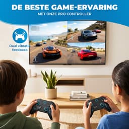 Draadloze Pro Controller - Geschikt voor Nintendo Switch en Nintendo Switch 2 - Macro Knoppen - RGB Verlichting - Hall Effect Joystick - Ergonomische Grip - Zwart — thumbnail 4