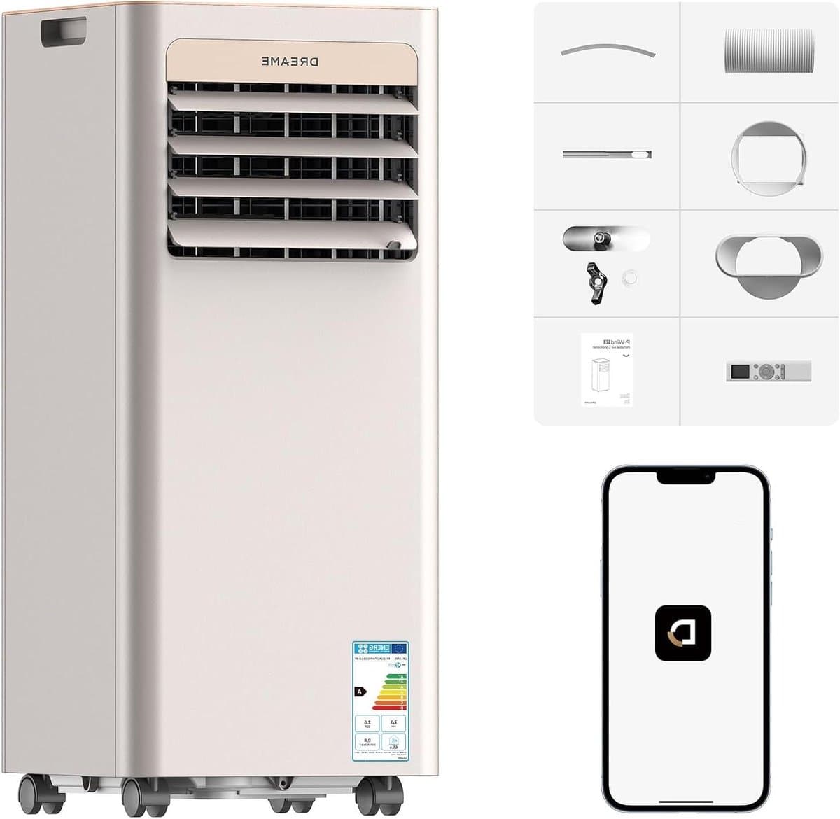 Draagbare Airconditioner - Mobiele Airco - Ruimte Koelen - 3-in-1 Functies - 700 mm Hoog - Goud — afbeelding 1