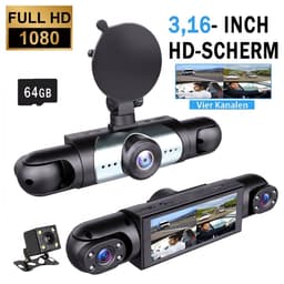SOGIOL Dashcam Auto - 4 Lenzen (Voor, Achter, Links, Rechts) - 1080P Full HD - WiFi & GPS - Dashcams - Nachtzicht - G-Sensor - Parkeerbewaking - 3,16 Inch met App - Incl. 64GB SD-Kaart — thumbnail 1