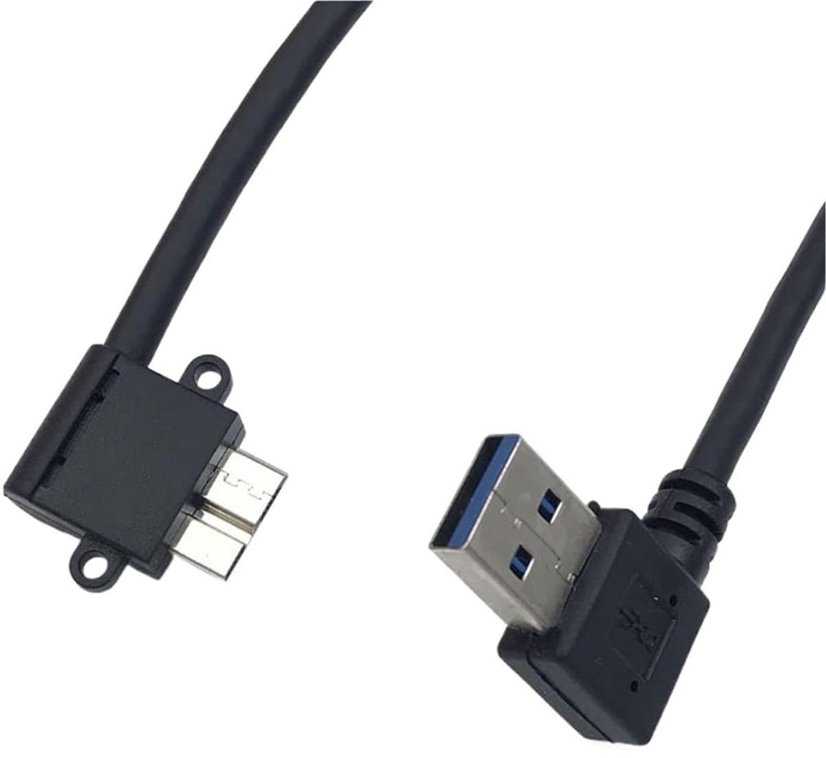 USB 3.0 Kabel - Micro B Kabel - Externe Schijf Aansluiten - 90 Graden Hoek - 1 Meter - Links — afbeelding 1