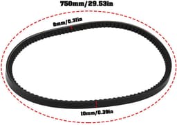 Dailygoods- Aandrijfriem Getand L750xB10xD8mm - Compatibel met QUALCAST XSZ46B - Benzine Grasmaaier - Rekbestendig - Oliebestendig - Schokabsorberend - Grasmaaier Riem — thumbnail 4
