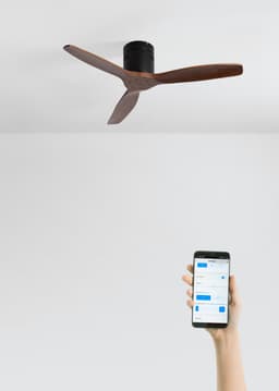 CREATE - Plafondventilator silent 100% hout 40W (Ø112cm) - Geen licht - WIFI + Afstandsbediening - 6 snelheden - Programmeerbaar - WIND CALM NATURAL WOOD — thumbnail 2