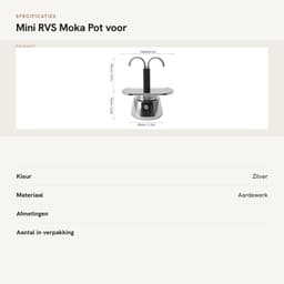 Dailygoods- Moka Pot Mini 2 Kops - RVS Koffiezetapparaat - Koffiepot voor Fornuis - Lichtgewicht en Compact - 100ML Inhoud - Gemakkelijk te Gebruiken - Koffiezetter — thumbnail 2
