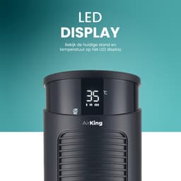 AirKing Torenventilator 94cm - Kolomventilator met Afstandsbediening - Ventilator staand met Timer - 3 Snelheidsstanden - Oscillatie & Dimbaar LED Scherm - Energiezuinig - Koelventilator voor Kamer - Zwart — thumbnail 2