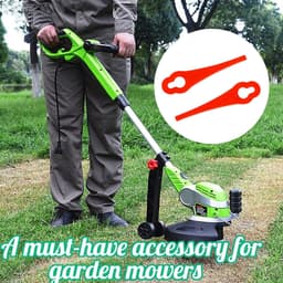 Sander Shop 100 stuks kunststof grastrimmermessen, draadloze strimmer-messen 83 mm grasmaaier snijbladen tuinmaaier vervangende messen voor Terratek Einhell grasstrimmer-rood — thumbnail 4
