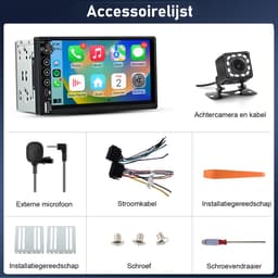 Hexinex - 2 DIN Carplay Autoradio - met 7 inch Display type C USB - achteruitrijcamera & Microfoon — thumbnail 3