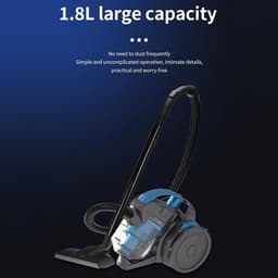 Cilinder Stofzuiger - Krachtige Stofzuiger - Huishoudelijk Reinigen - Zakloos Ontwerp - 1.8L Reservoir - Blauw — thumbnail 2