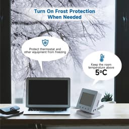 Slimme Thermosta - Verwarming Regelaar - Energie Besparen - App & Voice Bediening - 86x86mm - Wit — thumbnail 3