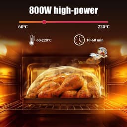 Heteluchtfriteuse Oven - Mini Oven Airfryer - Gezond Koken - 360 Graden Luchtcirculatie - 15 Liter - Zwart — thumbnail 2