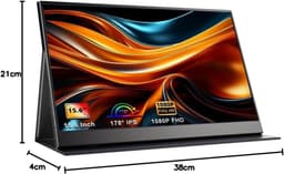 AHD® Professionele Portable Monitor - USB-C - 15.6 Inch - Draagbare Monitor - Portable Monitor Voor Laptop - Wit - 21cm x 38cm x 49cm — thumbnail 4