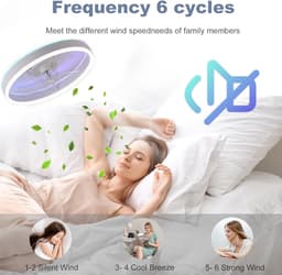 Ceiling Fans with Lights, Ceiling Fans with Lights and Remote Control and APP, RGB Continuous Low Beam, 6 Speed 3 Colors LED Modern Bedroom Fan Ceiling Light Silent-A — thumbnail 5