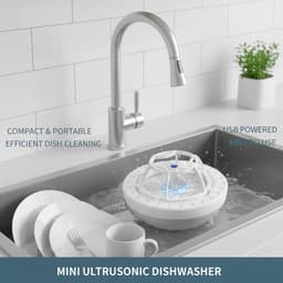 Mini vaatwasser - Gootsteen reiniger - Snel afwassen - Krachtige golfreiniging - Compact formaat - Blauw — thumbnail 5