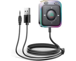 Aux Bluetooth Adapter voor Auto met Handsfree Systeem, HiFi Stereo Audio, USB Bluetooth 5.3 Ontvanger voor Auto Speakers en Versterkers, Plug & Play