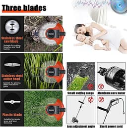 Draadloze Grasmaaier - Tuin trimmer - Gazon Onderhoud - Ergonomisch Verstelbaar - 24V Batterij - Zwart — thumbnail 4