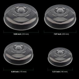 Dailygoods- Voedselafdekkingen Set van 8 - Kunststof Plaatafdekkingen - Hittebestendig - Stoomventilatiegat - Maten 14/17/20/23 cm - Transparant PP-plastic - Magnetronhoezen — thumbnail 2