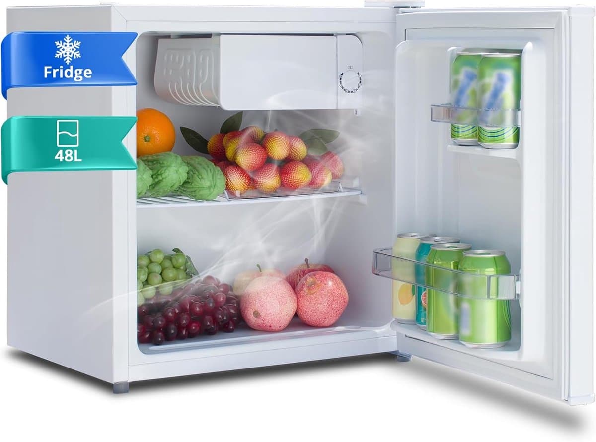 Mini Koelkast - Kleine Koelkast - Dranken Koelen - Stille Werking 39dB - 48L - Wit — afbeelding 1