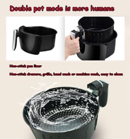 Heteluchtfriteuse - Airfryer Mini - Gezond Koken - 8 Liter Capaciteit - Touchscreen Bediening - Zwart — thumbnail 5
