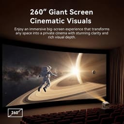 Smart Beamer - Mini Projector - 4K Support - Full HD 1080P - Officieel Google TV - Netflix & YouTube - 900 ANSI Lumen - HDR10 - Dolby Audio - Autofocus & Keystone - 200° Draaibaar - WiFi 6 & Bluetooth - Thuisbioscoop - Tot 260 inch Scherm — thumbnail 2