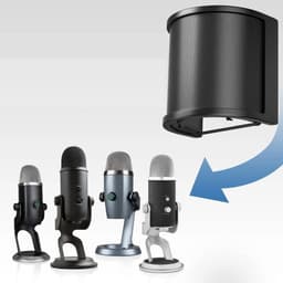 WiseGoods Premium Microfoon Windkap - Plopkap Popfilter - Drie Lagen Metaal Mesh - Studio Opnames - Geschikt Voor YouTube - Zwart — thumbnail 3