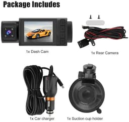 Dailygoody - Dashcam - 3-kanaals Dashcamera voor Auto's - 1080P Full HD Nachtzicht - G-sensor en Parkeermodus - Veiligheid en Bewaking - Geschikt voor... — thumbnail 2