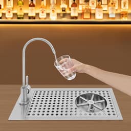 Glazenspoeler Inbouw - Bekerspoeler Bar - Snel Glazen Reinigen - Ruimtebesparend Ontwerp - 45 x 23 x 9 cm - Zilver — thumbnail 3