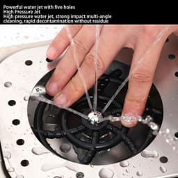 Glazenspoeler - Kopjeswasser Aanrecht - Snel Glazen Reinigen - Automatische Kopjeswas - 32.5 x 17.5 cm - Zilverkleurig — thumbnail 5