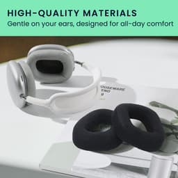 kwmobile 2x fluwelen oorkussens geschikt voor Corsair HS80 koptelefoons - Kussens voor over-ear-koptelefoon in zwart — thumbnail 3