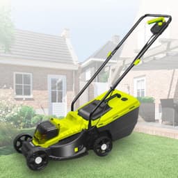 Elektrische Grasmaaier - Accu Grasmaaier - Gazon Onderhoud - Borstelmotor 40V - 33 cm Snijdbreedte - Groen Zwart — thumbnail 1
