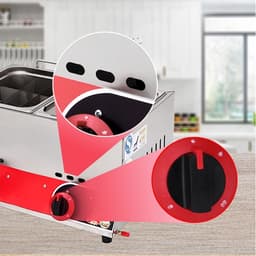 Gasfriteuse Roestvrijstaal - Professionele Fritteuse - Efficiënt Koken - Dubbele Tank - 11L Capaciteit - Zilver — thumbnail 2