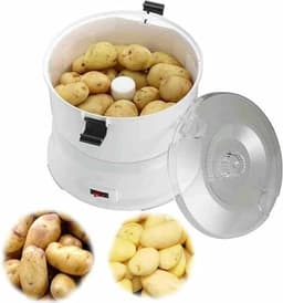 Elektrische Aardappelschiller - Groenteschiller Slacentrifuge - Maaltijden Bereiden - 6 Roestvrijstalen Messen - 1 kg Capaciteit - Wit — thumbnail 2