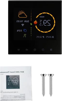 Slimme thermostaat - Wifi thermostaat - Verwarming regelen - Kleuren touchscreen - 95-240VAC - Zwart — thumbnail 1