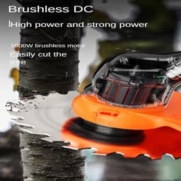 Elektrische Grasmaaier - Draagbare Grastrimmer - Gazon Onderhoud - Borstelloze Motor - 15 cm Snijbreedte - Zwart — thumbnail 5