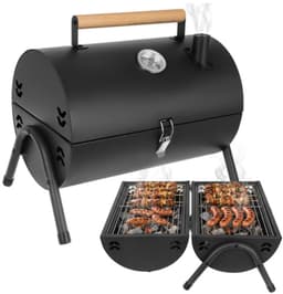 MOZY® - Tafel Barbecue - Zwart - Inclusief Thermometer - met Aslades - Handvat - Compact - Camping Barbecue - Tafelbarbecue - Houtskoolbarbecue — thumbnail 1