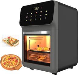 Zichtbare Heteluchtfriteuse - Grote Airfryer - Snel Bakken - Binnenverlichting - 15 Liter Capaciteit - Zwart — thumbnail 1