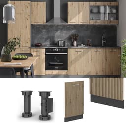 Vaatwasserpaneel 45 cm – Artisan Eiken en Antraciet – Flexibele Keukenmodule — thumbnail 3